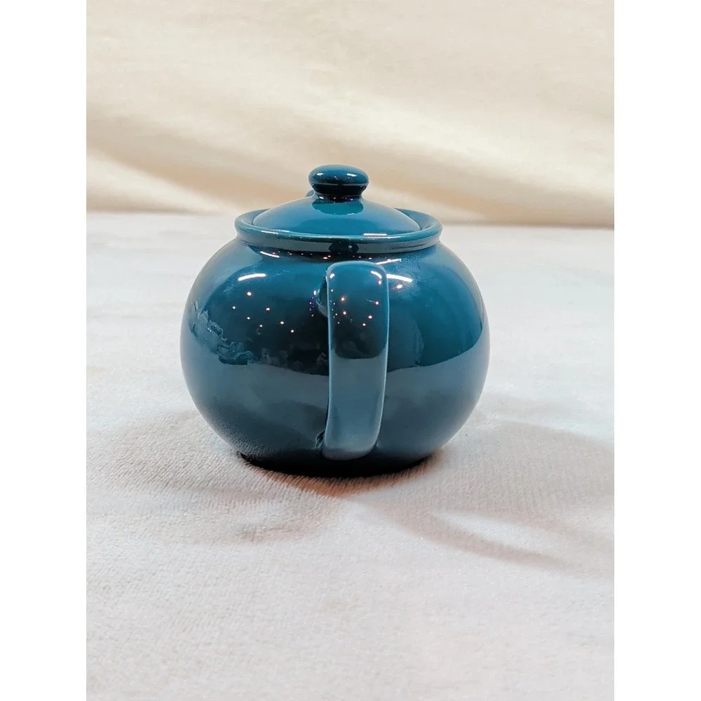 Price & Kensington Teal Blue Ceramic Teapot Glossy Peacock Glaze 2 Cup‎